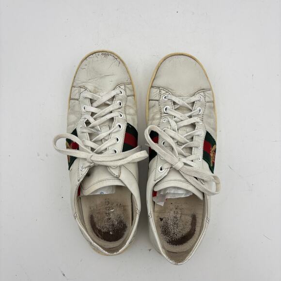 Gucci Ace Stripe Golden Bee Sneakers Women's 37.5 / 7.5 Old Money - Picture 6 of 13
